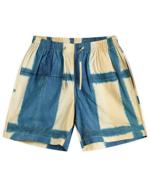 Kardo Blue Clamp Dye Drawstring Shorts for men