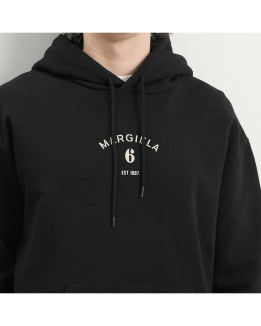 Maison Margiela Black Mm6 Margiela 6 Printed Hoodie for men