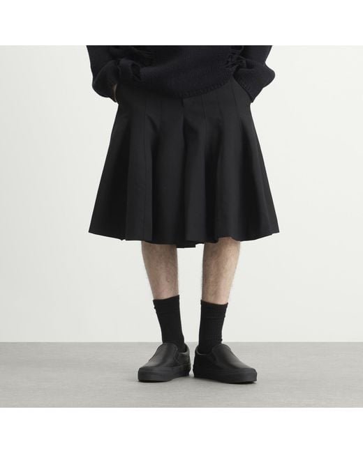 Comme des Garçons Black Wool Structured Shorts for men
