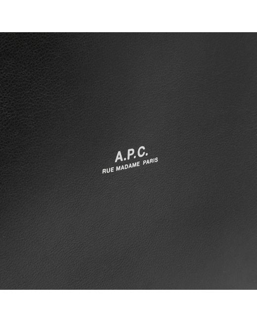 A.P.C. Black Nino Leather Tote for men