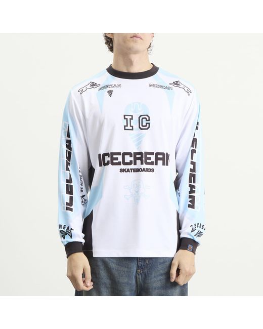 ICECREAM Blue Motorcycle L/S T-Shirt for men