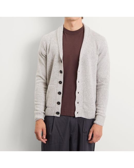 John Smedley Rockford Cashmere Shawl Collar Cardigan in Grey for