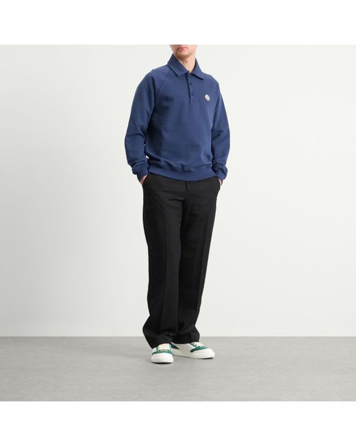 Casablanca Blue Loopback Collar Sweatshirt for men