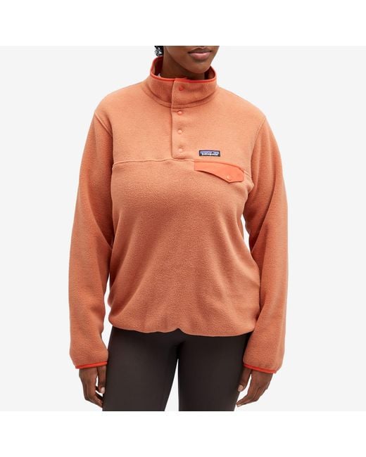 Patagonia Orange Lightweight Synch Snap T Pullover