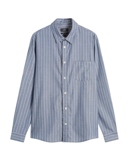 A.P.C. Blue Clement Stripe Shirt for men