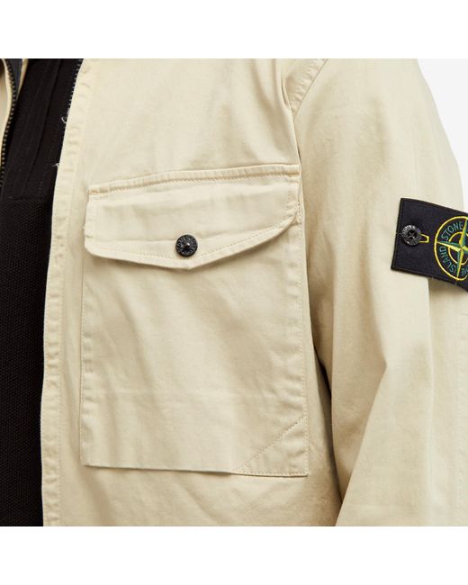 Stone Island Natural Stretch Cotton Double Pocket Shirt Jacket for men