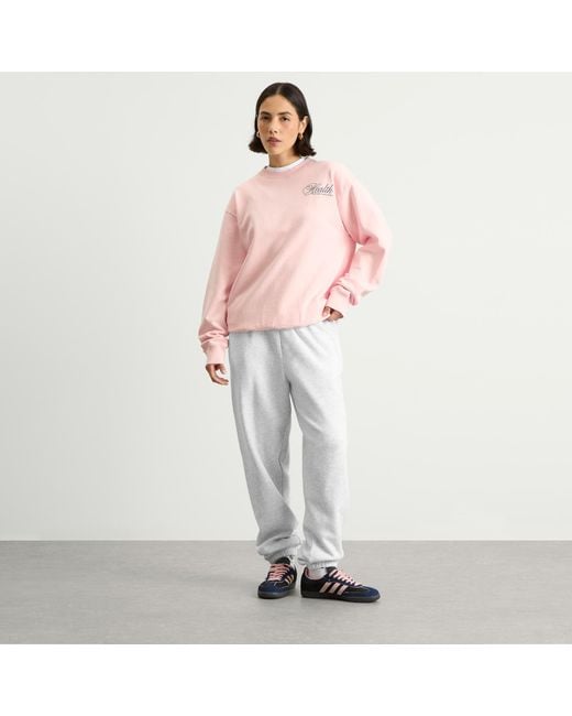 Sporty & Rich Pink Health Script Crew Sweatshirt
