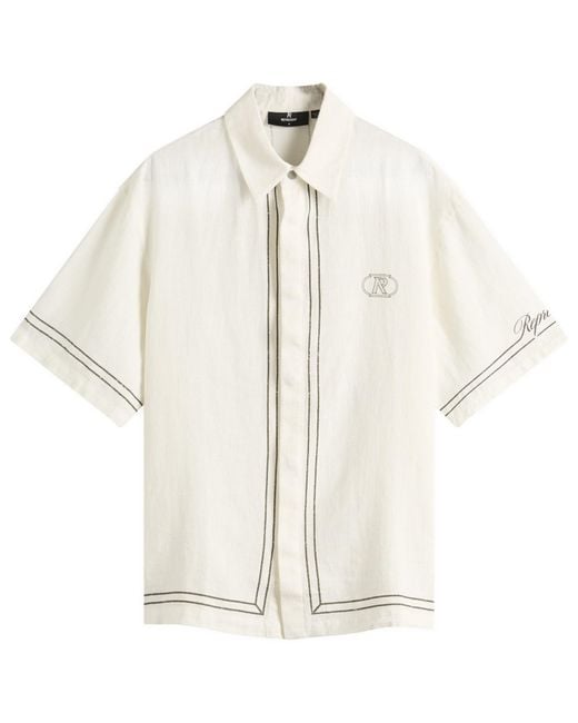 Represent White Border Vacation Shirt for men