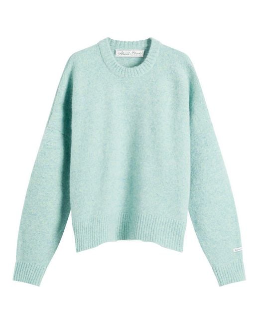 About Blank Green Mohair Knitted Logo Crewneck for men
