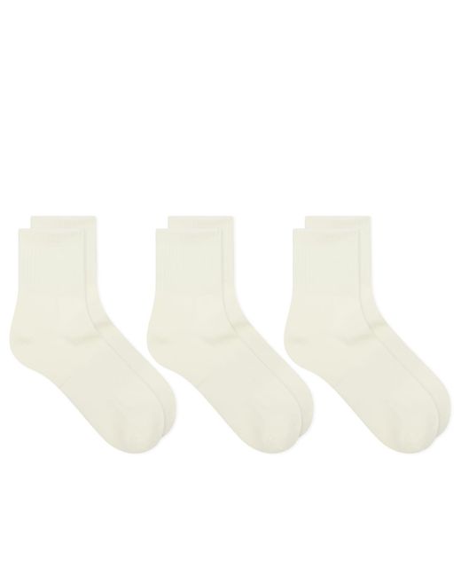 Skims White Quarter Crew Sock for men