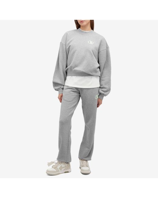 Off White c o Virgil Abloh Off Embroidered Ow Sweatpants in Grey Lyst UK