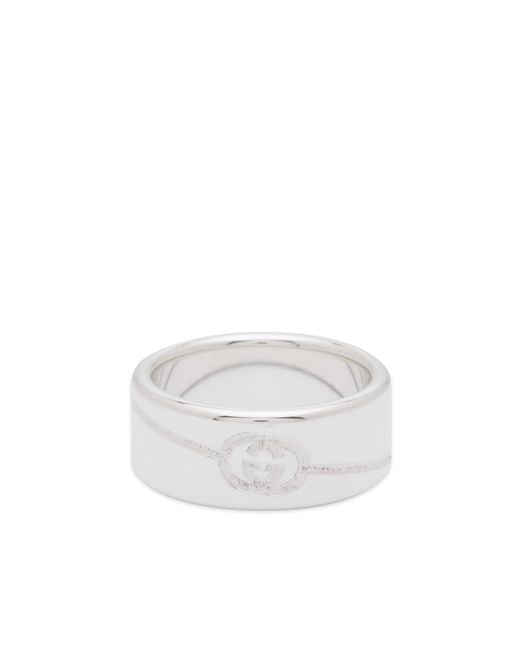 Gucci Metallic Diagonal Interlocking G Wide Ring for men
