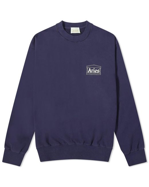 Aries Blue Mini Temple Crew Neck Sweatshirt