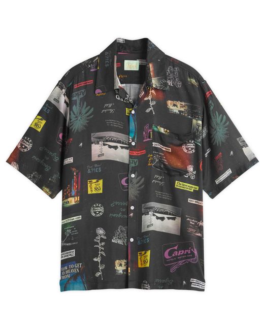 Aries Black Motel Luxe Hawaiian Shirt for men