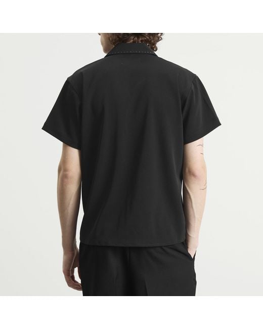 Second/Layer Black Second Layer Short Sleeve Avenue Shirt for men