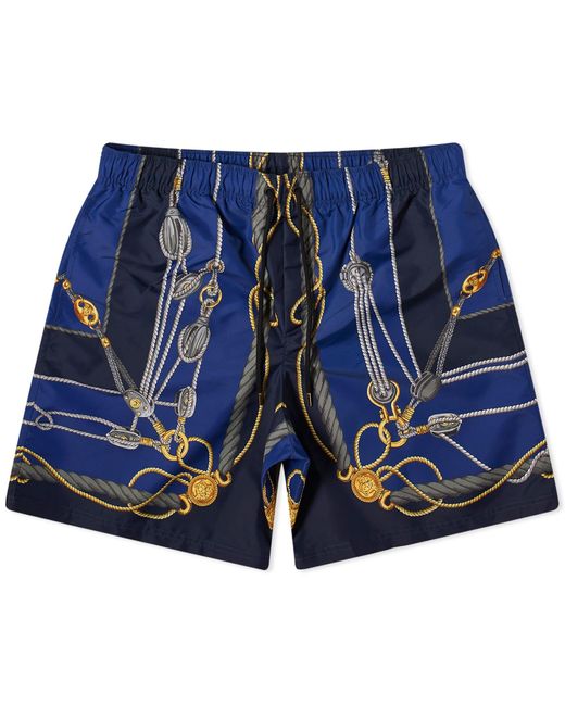 Versace Blue Nautical Print Swim Short for men