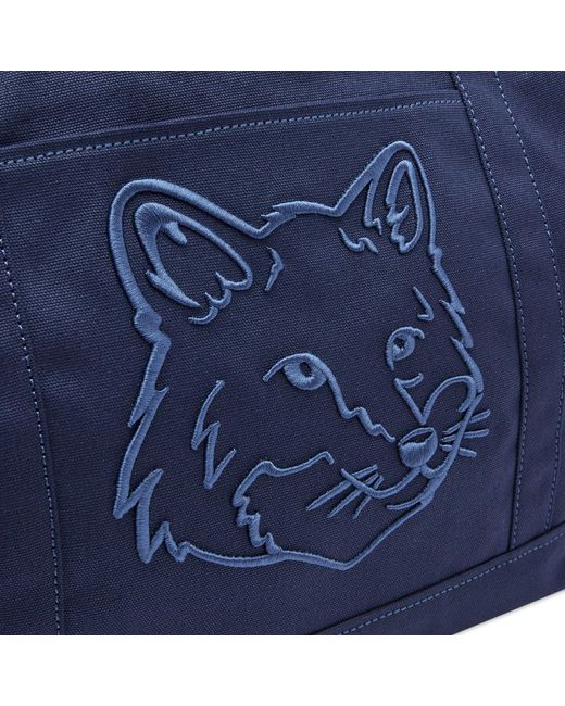 Maison Kitsuné Blue Fox Head Large Tote Bag