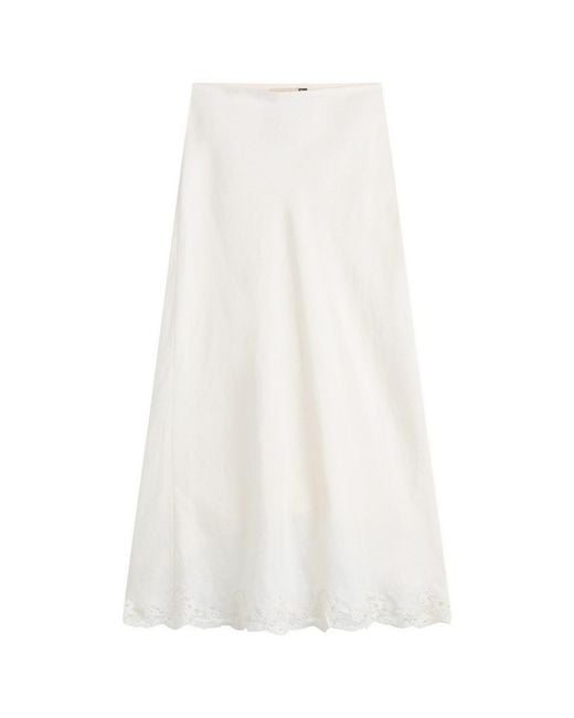 Rixo White Crystal Maxi Skirt