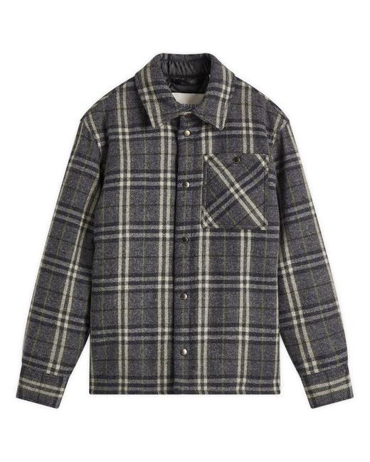 Burberry Black Wadded Check Overshirt for men