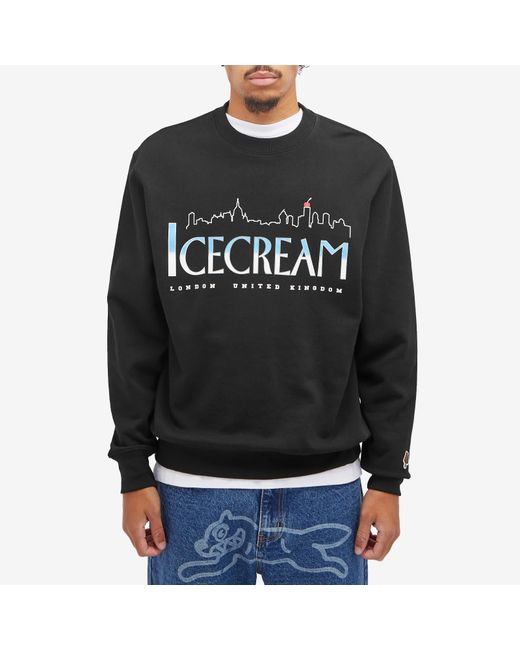 ICECREAM Black Cityscape Graphic Printed Crewneck for men