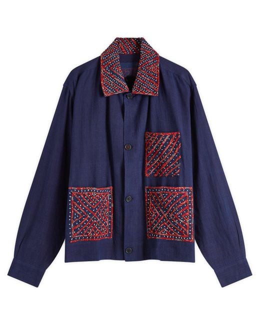 Kardo Blue Bodhi Patchwork Jacket for men