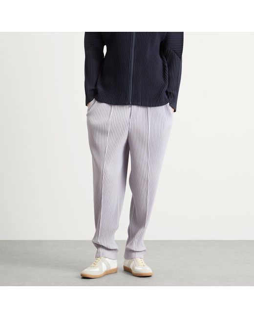 Homme Plissé Issey Miyake Gray Homme Plissé Straight Leg Trousers for men