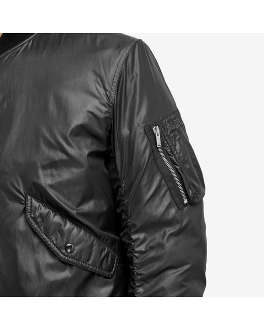 Saint Laurent Black Nylon Bomber Jacket for men