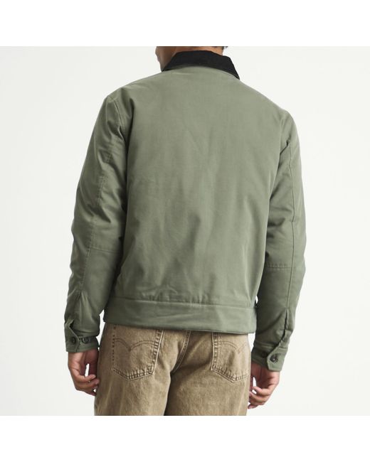 Fred Perry Green Cotton Caban Jacket for men