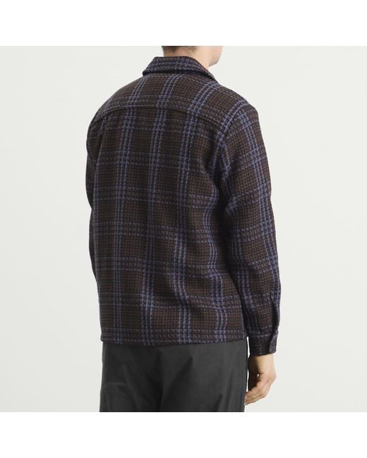 Wax London Black Whiting Skate Check Overshirt for men
