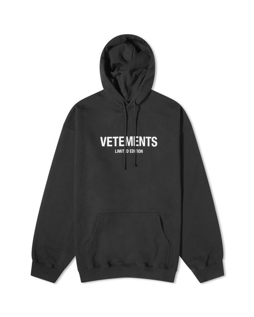 Vetements Black Limited Edition Logo Hoodie for men