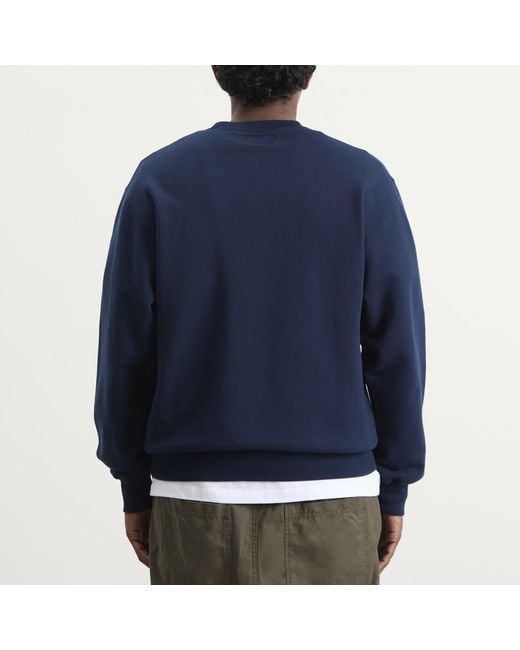 Beams Plus Blue Crew Sweatshirt for men