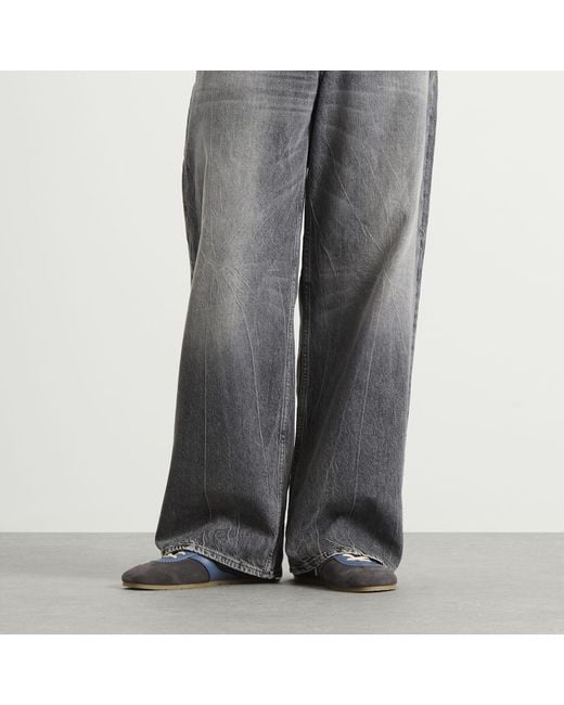 Dries Van Noten Blue Leather & Suede Sneaker for men