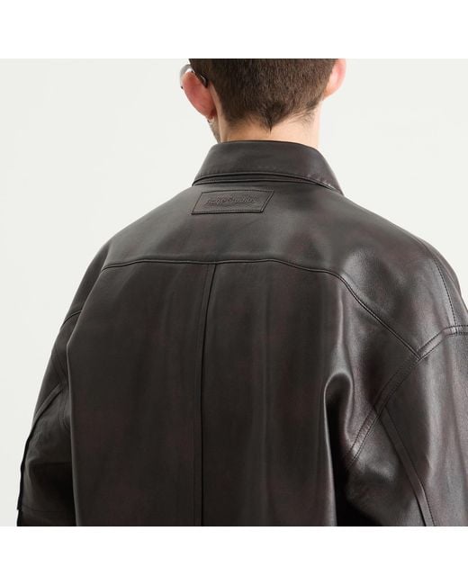Acne Black Laraw Nappa Overshirt for men