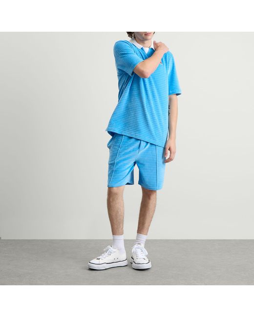 Casablanca Blue Velour Pintuck Shorts for men