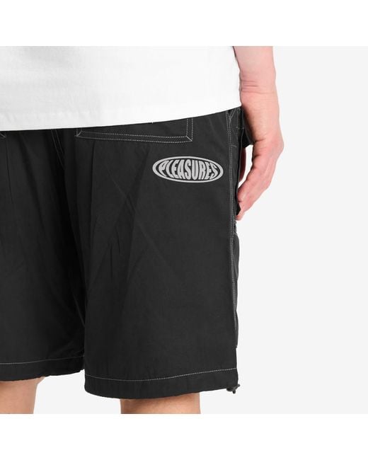Pleasures Black Raider Cargo Shorts for men