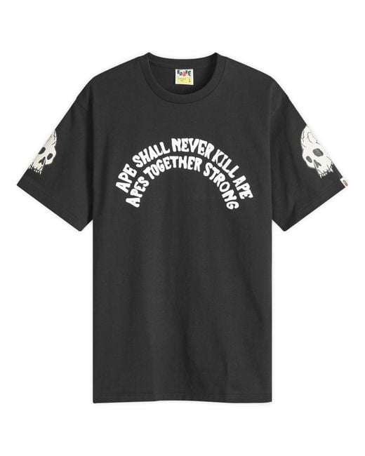 A Bathing Ape Black Souvenir Skull Team T-Shirt for men