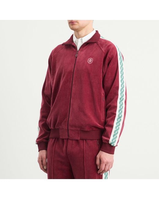 Drole de Monsieur Red Drole De Monsieur Velvet Zip Jacket for men