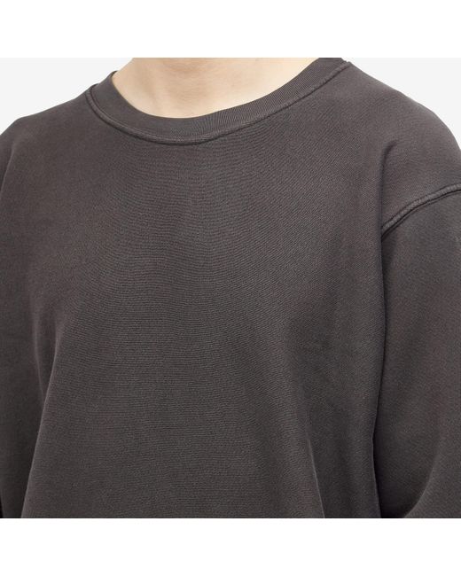 Les Tien Gray Heavyweight Crop Crew Sweat for men