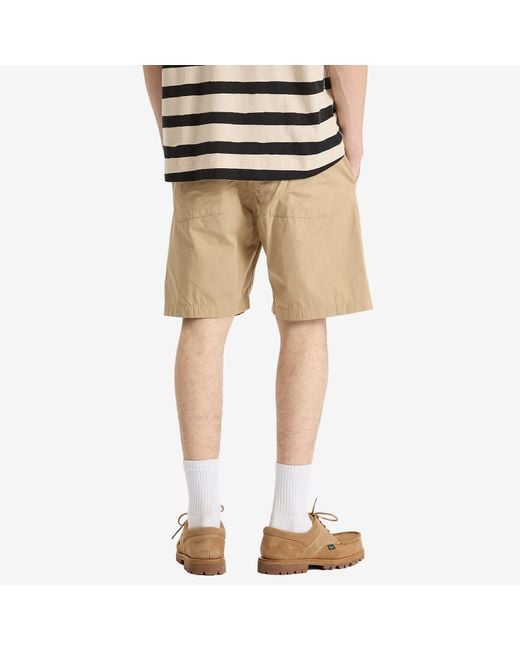 Universal Works Natural Military Shirting Simple Shorts for men