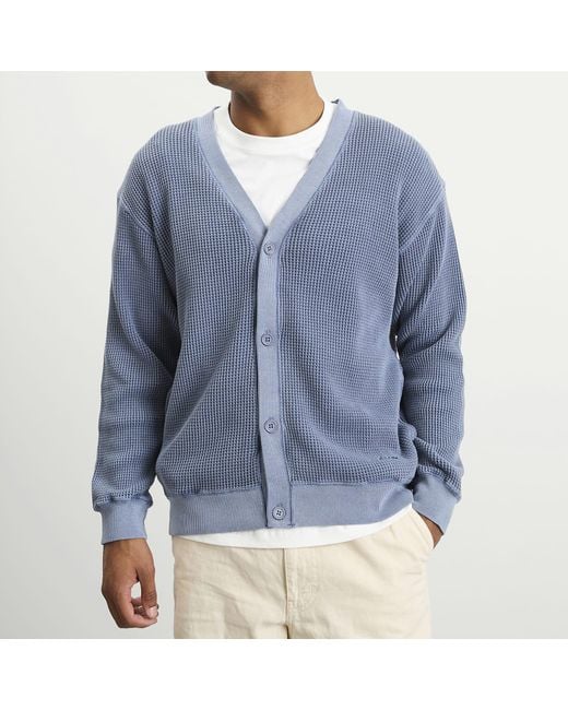 Manastash Blue Heavy Snug Thermal Cardigan for men