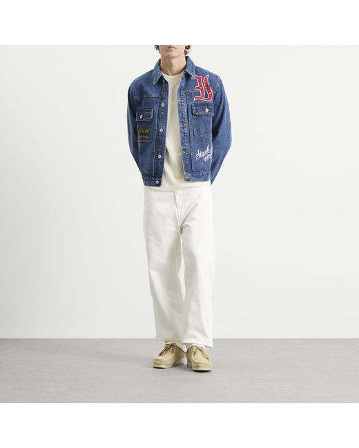 ICECREAM Blue Mascot Denim Trucker Jacket for men