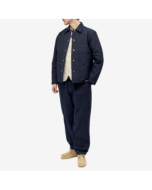 Norse Projects Blue Pelle Waxed Nylon Insulated Jacket for men