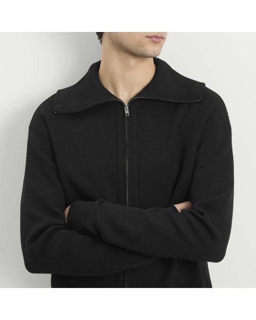 Entire studios Black Knit Zip Up Jacket for men