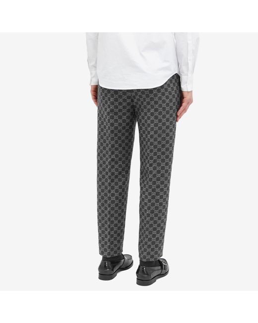 Gucci Gray Gg Jacquard Trousers for men