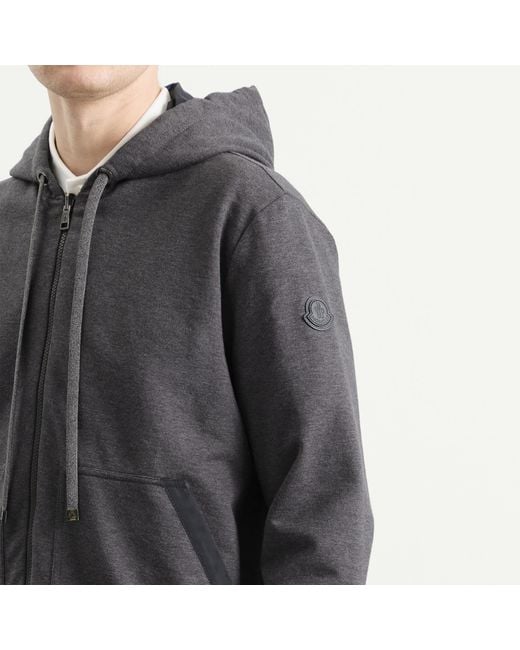 Moncler Gray Zip Up Hoodie for men