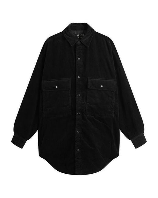 Merely Made Black Corduroy Overshirt for men