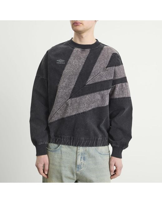 Umbro Gray Washed Diamond Drill Sweat for men