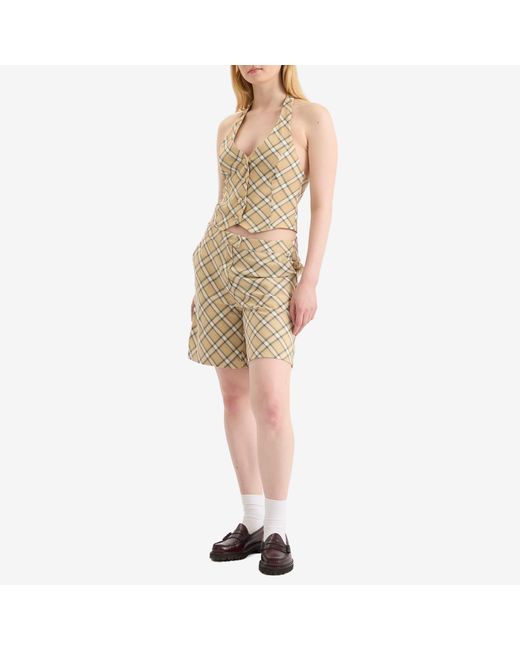 House Of Sunny Natural Sloane Check Waistcoat