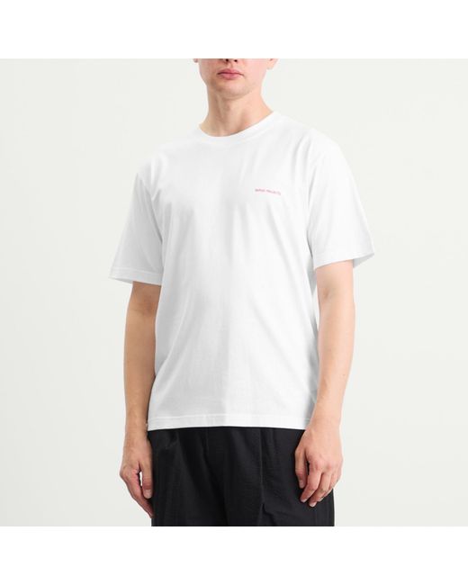 Norse Projects White Johannes Logo Print T-Shirt for men