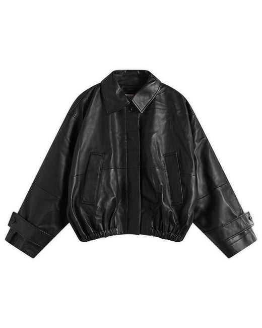 Rohe Black Leather Blouson Jacket
